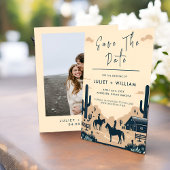 デザートロデオレトロホース素朴ウェスタン結婚ズ セーブザデート