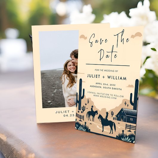 デザートロデオレトロホース素朴ウェスタン結婚ズ セーブザデート