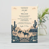 デザートロデオレトロホース素朴ウェスタン結婚ズ 招待状 (スタンド正面)