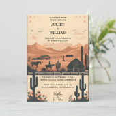 デザートロデオレトロホース素朴ウェスタン結婚ズ 招待状 (スタンド正面)