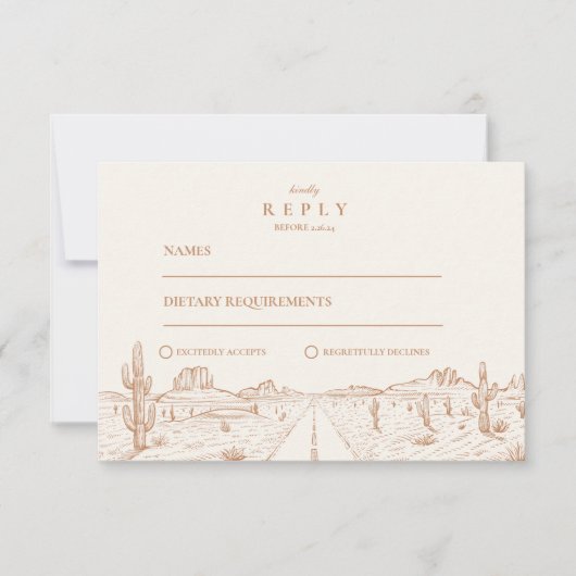 デザートロードウェスタン結婚ズ 出欠カード (正面)