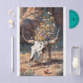 デザートワイルドフラワースカル南西部テーマ 薄葉紙 (クラフト)