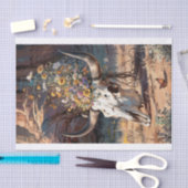 デザートワイルドフラワースカル南西部テーマ 薄葉紙 (クラフト)