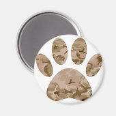 デザート動揺して迷彩柄ドッグポーの跡 マグネット (正面/裏面)