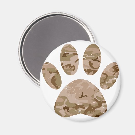 デザート動揺して迷彩柄ドッグポーの跡 マグネット (正面/裏面)