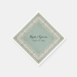 デザート披露宴ナプキン素朴レース熟成ヴィンテージ スタンダードカクテルナプキン