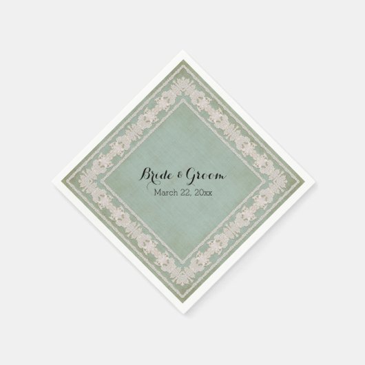 デザート披露宴ナプキン素朴レース熟成ヴィンテージ スタンダードカクテルナプキン (角)