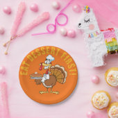 デザート第1を食べて下さい! 感謝祭のトルコの漫画 ペーパープレート (パーティー)