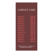 デザート結婚ケーキのベーカリー ラックカード (裏面)