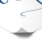 デザート結婚バーのサインNavy Blue Writhl ポスター (角)