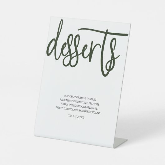 デザート結婚メニューの人工芝 台座サイン (正面)