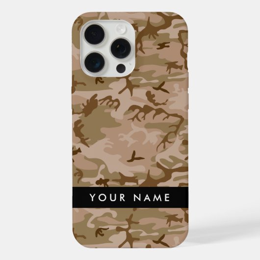 デザート迷彩パターン 名前入り オリジナル iPhoneケース (裏面)