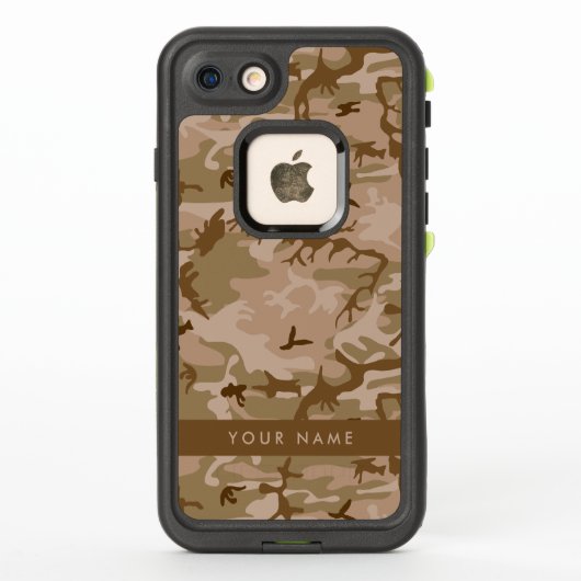 デザート迷彩パターン、名前、パーソナライズ LifeProof iPhoneケース (裏面)
