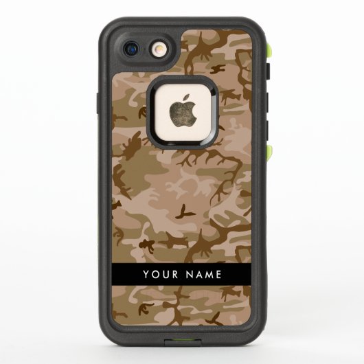 デザート迷彩パターン、名前、パーソナライズ LifeProof iPhoneケース (裏面)