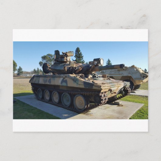 デザート迷彩軍事戦車  ポストカード (正面)