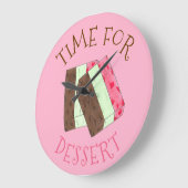 デザート食べ物イタリアンスプモニアイスの時間 ラージ壁時計 (傾斜)