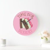 デザート食べ物イタリアンスプモニアイスの時間 ラージ壁時計 (ホーム)