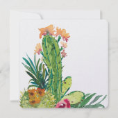 デザート カクタス ウォーターカラー ウェディング 招待状 (裏面)