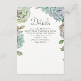 デザート カクタス 多肉植物のウェディング エンクロージャーカード