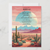 デザート カクタス 多肉植物 ブライダルシャワー 招待状 (正面)
