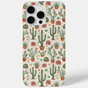 デザート カクティ サキュレント シームレス パターン iPhone 15 PRO MAXケース