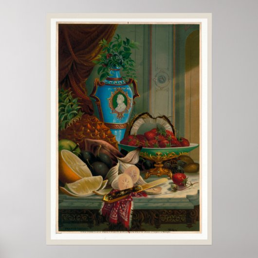 デザート。クロモリトグラフ；静止寿命プリント1910 ポスター (正面)