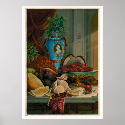 デザート。クロモリトグラフ；静止寿命プリント1910 ポスター (正面)