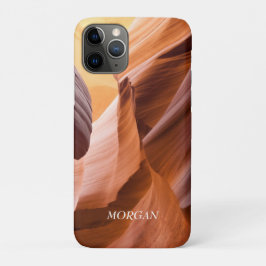 デザート・スロット・キャニオン またはお客様の写真に白抜きの名前のiPhoneケース iPhone 11 Proケース