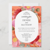 デザート フラワー ピンクの水彩ポピー 招待状 (正面)