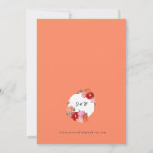 デザート フラワー ピンクの水彩ポピー 招待状 (裏面)