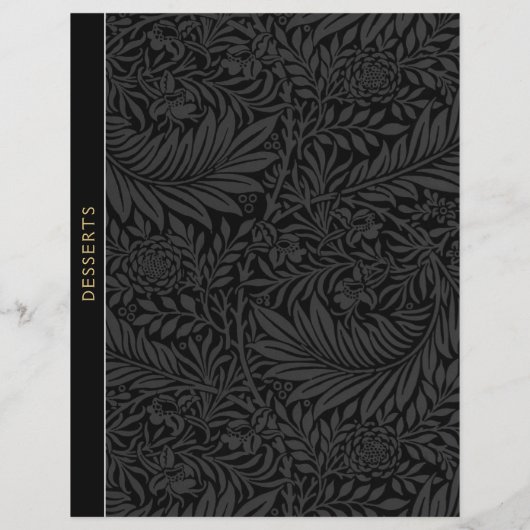 デザート |レシピ分割器 |ヴィンテージブラックフローラ (裏面)