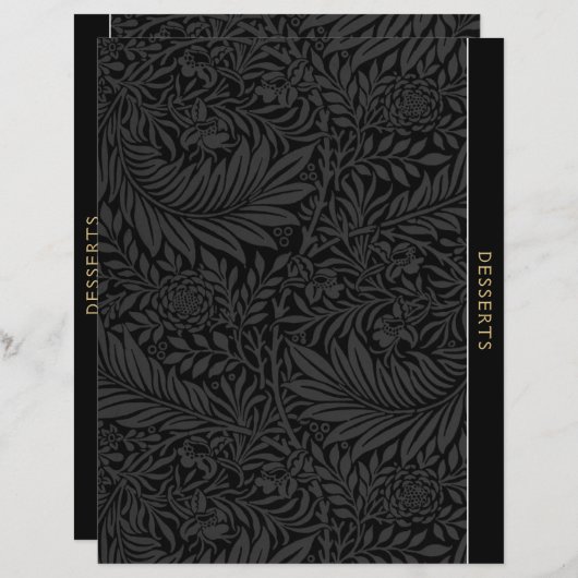 デザート |レシピ分割器 |ヴィンテージブラックフローラ (正面/裏面)