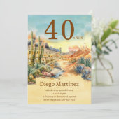 デザート ヴィンテージ パーティー 40歳の誕生日 招待状 (スタンド正面)