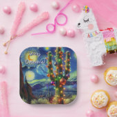 デザートSaguaroサボテン磁石のクリスマス ペーパープレート (パーティー)