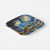 デザートSaguaroサボテン磁石のクリスマス ペーパープレート (傾斜あり)