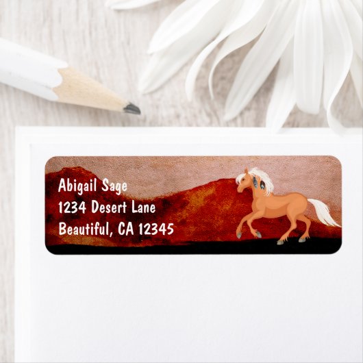 デザーパーソナライズされたトワイルドマスタングホース ラベル (インサイチュ)