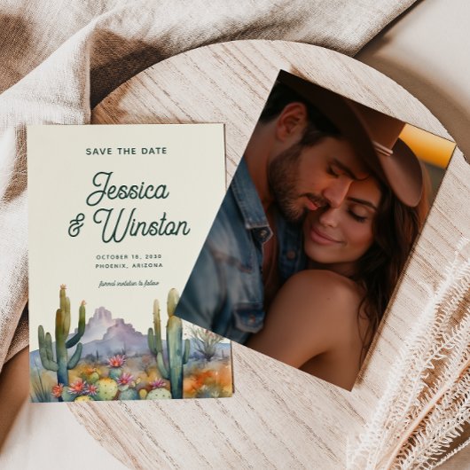 デザーモダントのサボテンの写真日付を保存 招待状