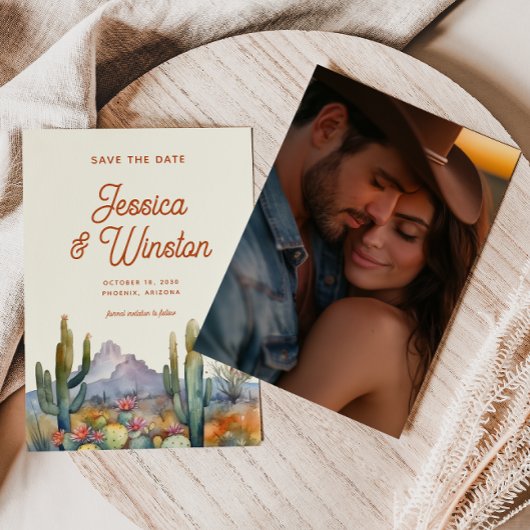 デザーモダントのサボテンの写真日付を保存 招待状