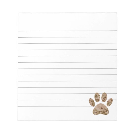 デザー動揺してト迷彩柄ドッグポープリントライン ノートパッド (正面)