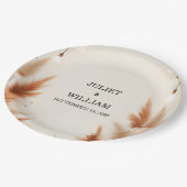 デザー素朴トボホ秋グラデーションブラウン結婚ズ ペーパープレート (アングル)