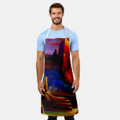 デザー絵を描トバイサンセットエプロン エプロン (着用した状態)