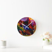 デザー絵を描トバイサンセットラウンドクロック ラウンド壁時計 (ホーム)