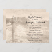 デザ素朴ートカクタスタンブライダルシャワー 招待状 (正面/裏面)