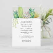 デザ素朴ートサクタスブライダルシャワーウォーターカラー 招待状 (スタンド正面)