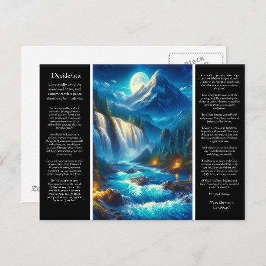 デシデラタのデデデラタ滝のエコー ポストカード (正面/裏面)