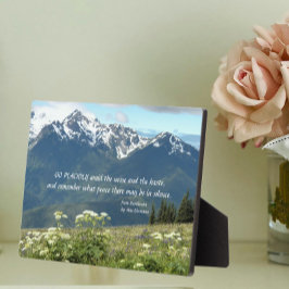 デシデラタの詩の山と牧草地の風景 フォトプラーク