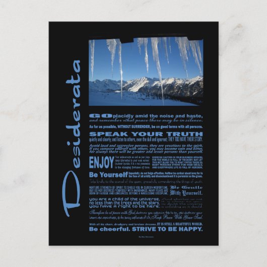 デシデラタの詩10下ゼロ ポストカード (正面)