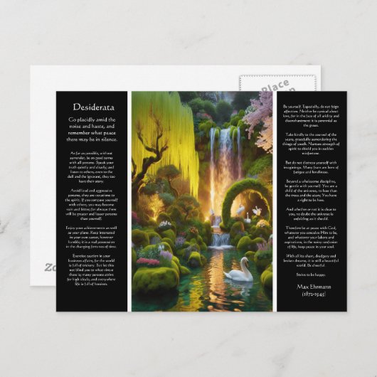デシデラタウォーターフォールガーデンズグロースワンズセレニティ ポストカード (正面/裏面)