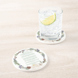 デシデラタクリスマスリースグリーン文字 コースター