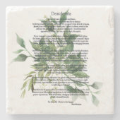 デシデラタグリーン葉 ストーンコースター (正面)